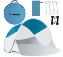 Trizand Pop-up Pludmales Telts Nojume 220x120x90 cm, tirkīza-pelēka ātri saliekama, pop-up, nojume, bērnu, paviljons, saules, vēja, aizsargs, saulessargs, pārnēsājama, izmetamā, aizsargteltis, pašnolokāma, pašmontējams, izvelkamā Beach tent 220x120x90cm - turquoise - gray