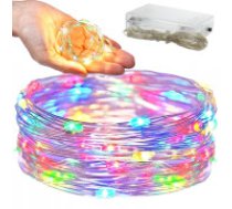 Ziemassvētku Virtene 100 LED Lampiņas Gaismas uz Baterijām, Daudzkrāsaina  Wire lights 100 leds with batteries 10m multicolour