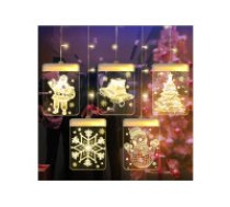 3D LED loga vitrāža, Ziemassvētku dekorācija, silta gaisma 3d stained glass window decoration christmas lights
