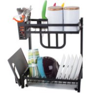 Divu Līmeņu Trauku Žāvētājs, Melns Double-decker dishwasher drainer