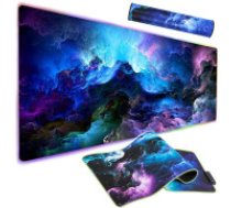 RGB LED Apgaismots Spēļu Datorgalda Klaviatūras Paklājs Peles Paliktnis 90x40 cm, Kosmoss Backlit gaming mouse pad led xxl