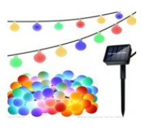 Saules dārza virtene 40 LED lampiņas daudzkrāsaina automātiska  Solar garden string 40 LED lights multicoloured automatic