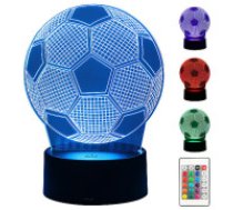 3D LED naktslampa futbola bumba ar tālvadības pulti, 16 krāsas 3d led football night light colours + remote control