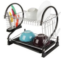 Divu Līmeņu Trauku Žāvētājs ar Glāžu Turētāju, Melns Dishwasher drier double-decker stand mixer