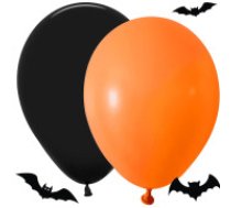 Halovīna balonu komplekts melns/oranžs, 20 gab.  Set of halloween balloons black orange 20pcs