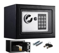 Elektroniskais Mēbeļu Seifs Mājām Ofisam ar Digitālo Ciparu Kodu un Atslēgu, Melns l Electronic Safe with Digital Code and Key  Safe safe electronic lock case digital cipher