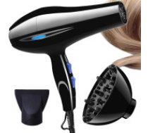 Matu Žāvētājs Fēns ar Difuzoru Matu Veidošanai 1200W, Melns  Hair dryer control ionisation diffuser