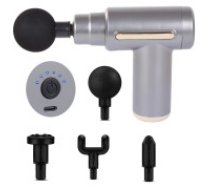 Masāžas pistole ar 4 uzgaļiem  Massage gun back body massager strong massage gun pro tips