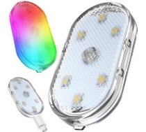 LED RGB automašīnas interjera apgaismojums bezvadu  6 led lamp rgb car interior lighting wireless add-on