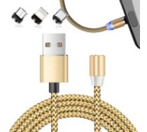 Magnetic charging cable 3w1 micro typ-c usb lightning 1m  Magnetic charging cable 3w1 micro typ-c usb lightning 1m
