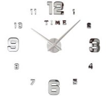 3D Sienas Pulkstenis Konstruktors ar Cipariem 130cm, Sudrabs WALL CLOCK 27 SILVER (50) GAB_A