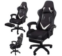 Spēļu un biroja krēsls ar izvelkamu kāju balstu, melns Gaming chair for rotary players bubble black