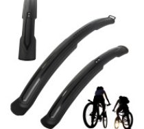 Universālie velosipēda dubļu sargi 24-28", melni, komplekts 2gab.  Bike fenders front rear bike fenders universal set of 2 pcs black