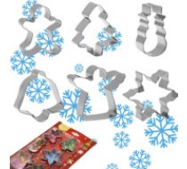 Ziemassvētku Metāla Cepšanas Formas, Piparkūku un Cepumu Formiņas, Veidnes, 6 gab. Baking tray 6 pieces christmas gingerbread men set steel