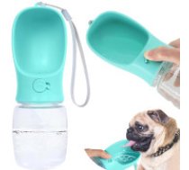 Portatīvā suņu ūdens pudele ar bļodiņu 380ml Water bowl portable dog walking poison 380ml