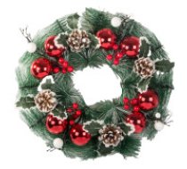 Ziemassvētku dekoratīvais vainags, sarkans/balts, 30 cm Christmas decorative garland red and white christmas decorative garland