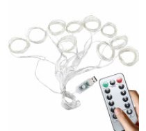 Ziemassvētku Gaismas Aizkars, Virtene uz Stieples, 300 LED, USB, Silti Balta Lights festive garland light curtain 300 led indoor warm usb