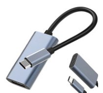 USB-C uz HDMI 4K 60Hz adapteris, 18 cm, sudrabots/melns Usb-c to hdmi 4k 60hz 18cm usb 3.1-c laptop adapter cable transapter
