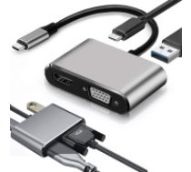 USB-C uz HDMI 4K adapteris Adapter usb-c to hdmi 4k vga hub usb 3.0 usb-c power delivery adapter