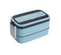 Divstāvu pusdienu kārba ar nodalījumiem un piederumiem XXL 1400ml, zila LUNCH BOX 1.4L HXD6609 BLUE (36) GAB_B