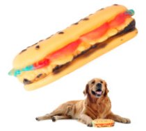 Dog toy squeaky chew rubber hamburger  Dog toy squeaky chew rubber hamburger