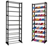 Daudzstāvu Kurpju Apavu Plaukts Skapis, 10 plaukti  Metal shoe rack 30 pairs cabinet shoe rack