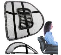 Ergonomisks muguras atbalsts ar masāžas elementu, melns Back support with massager for armchair