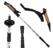 Skandināvu teleskopiskās nūjošanas staigāšanas nūjas, Sudraba  Nordic walking pole trekking pole