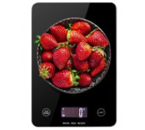 Elektroniskie Digitālie Virtuves Svari ar LCD displeju 5kg/1g, Melns  Electronic kitchen scale up to 5 kg glass lcd