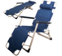 Dārza Pludmales Guļamkrēsls Sauļošanās Atpūtas Saliekams Krēsls ar Galvas Balstu,... Garden lounger folding elegant reinforced seat
