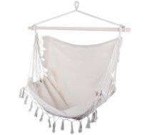 Dārza Šūpuļtīkls Šūpuļkrēsls ar Koka Rāmi 95х130 cm, Bēšs  Brazilian hammock white (10)