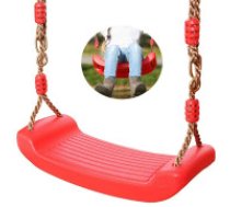 Bērnu dārza šūpoles kokam ar regulējamu virvi, sarkanas Garden swing for children rocking board strong