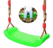 Bērnu plastmasas dārza šūpoles ar regulējamām virvēm 100 kg, zaļas Garden swing for children rocking board strong