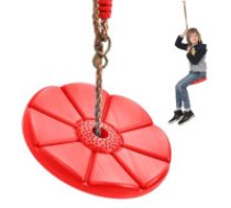 Bērnu dārza šūpoles zieda formā, sarkanas Children's garden swing flower disc circular