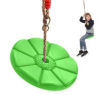 Bērnu dārza šūpoles Kwiatek, zaļas Children's garden swing flower disc circular