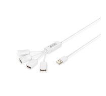 Digitus , USB 2.0 Cable Hub, 4-Port 4x USB A/F, 1x USB A male, DC2.5mm (PSU not incl.) , DA-70216