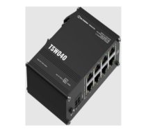 Teltonika TSW040 Unmanaged 8-port PoE+Industrial Switch, 2-pin industrial DC power socket, 7 – 57 VDC, PoE-out 44-57 VDC, DIN rail bracket