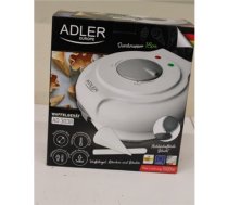 SALE OUT. Adler AD 3038 Waffle maker, 1500W, diameter 18cm, Forming cone included, white Adler Waffle maker AD 3038 Adler 1500 W Number of pastry 1 Round White DAMAGED PACKAGING , Adler , AD 3038 , Waffle maker , 1500 W , Number of pastry 1 , Round , Whit
