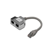 Digitus , CAT 5e patch cable adapter, 2x CAT 5e, shielded , DN-93904 , 0.19 m , Black , RJ45 socket to RJ45 plug