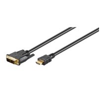 Goobay , DVI-D/HDMI cable, gold-plated , Black , DVI-D male Single-Link (18+1 pin) , HDMI male (type A) , HDMI to DVI-D , 2 m