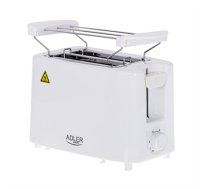 Adler , Toaster , AD 3223 , Power 750 W , Number of slots 2 , Housing material Plastic , White