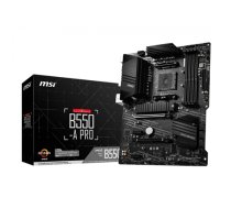 MSI , B550-A PRO , Processor family AMD , Processor socket AM4 , DDR4 DIMM , Memory slots 4 , Supported hard disk drive interfaces SATA, M.2 , Number of SATA connectors 6 , Chipset AMD B550 , ATX
