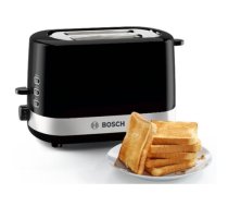 Bosch , Toaster , TAT7403 , Power 800 W , Number of slots 2 , Housing material Plastic , Black/Stainless steel