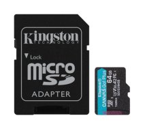 Kingston , microSD , Canvas Go! Plus , 64 GB , MicroSD , Flash memory class 10 , SD Adapter
