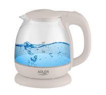 Adler , Kettle , AD 1283C , Electric , 900 W , 1 L , Glass/Stainless steel , 360° rotational base , Cream