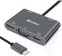 SANDBERG USB-C Docking Station HDMI DP VGA SD USB USB-C