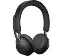 JABRA Evolve2 65 MS Stereo Headset on-ear Bluetooth wireless USB-A noise isolating black Certified for Microsoft Teams