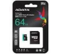 ADATA 64GB Micro SDXC UHS-I U3 V30S A2 + Adapter
