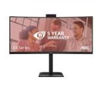 AOC CU34E4CW 34inch 3440x1440 120HZ VA CURVED H/A 180 MM USB-C DOCKING TUV EyeComfort Hardware USB HUB DP HDMI