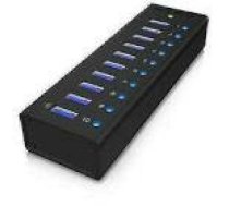 ICY BOX IB-AC6110 10x Port USB 3.0 Hub with USB charge port Black